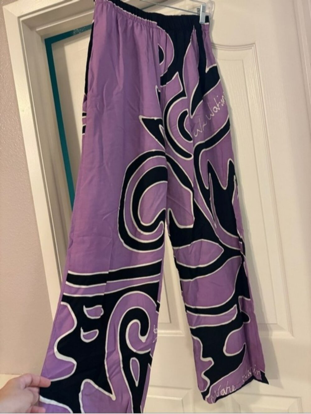 Women’s Purple Wide-Leg Printed Pants